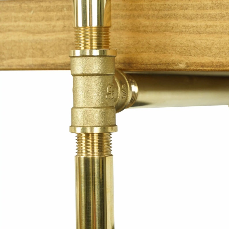 Solid Brass Floor Mounted Pipe Fitting Tiered Shelving Unit Etsy