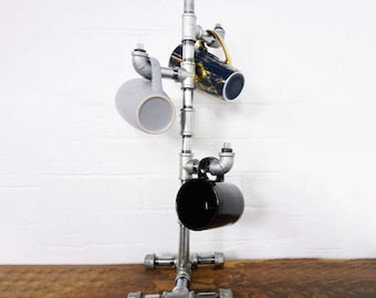 Free Standing Industrial Mug Tree | Accessory Tree | Made From Galvanized Pipe Fittings!!