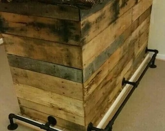 Bar/Kitchen Foot Rail Made From Industrial Black Iron in 3/4&quot; Pipe