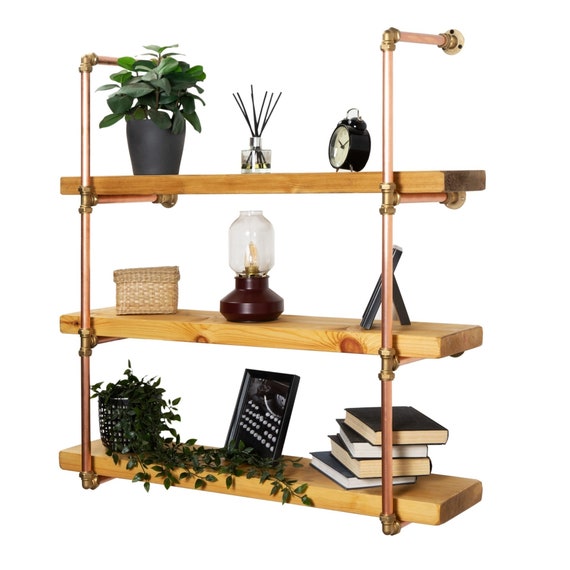 Copper wall shelving unit discount