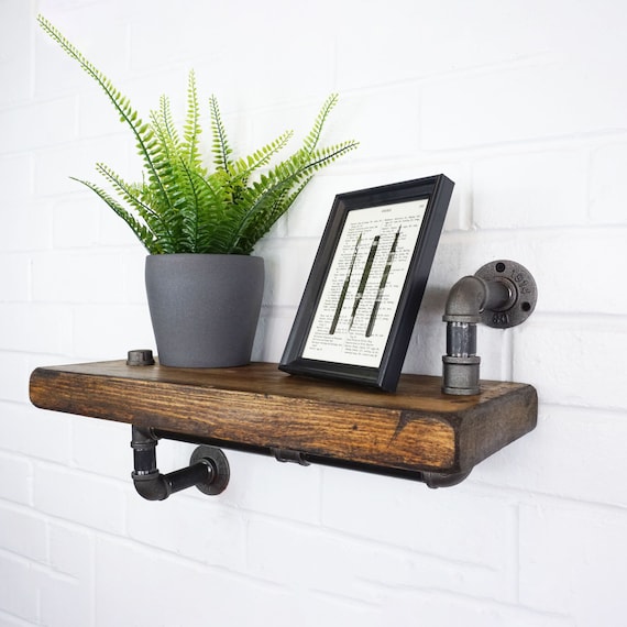 Industrial Pipe Fitting Shelf Made With Reclaimed Rustic Etsy