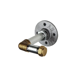Pipe Curtain Tie Backs (Pair) | Industrial Style Curtain Tie Back With Reducer | Made From Silver Steel & Brass Pipe Fittings!!
