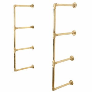 Solid Brass Pipe Fitting Tiered Shelving Unit - Without Wood