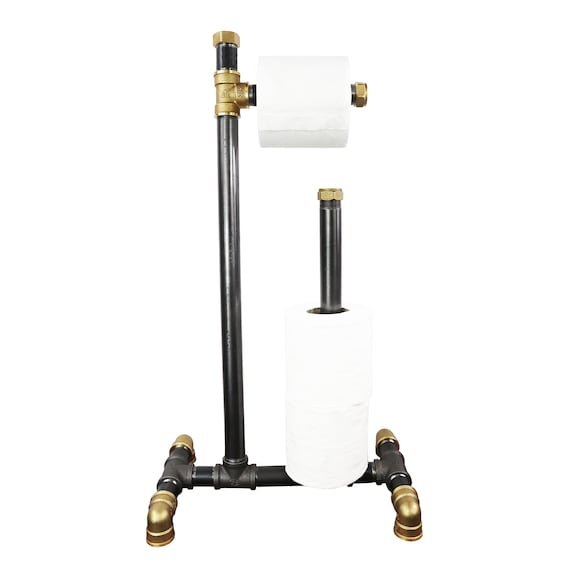PORTA ROTOLO CARTA IGIENICA MURO TOILETTE PARETE SUPPORTO NERO BAGNO 02095