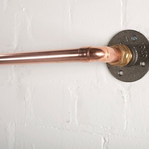 INDUSTRIAL VINTAGE style CURTAIN Pole- made from copper pipe and iron wall plates!