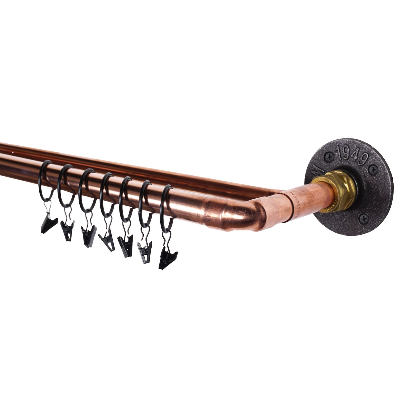 Double Copper Curtain Rail | Industrial Style | Made From Industrial