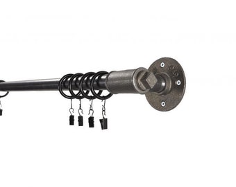 Curtain Pole, Curtain Rail Made From T-Nut Industrial Pipe Fittings - Vintage Steam Punk Curtain Rail