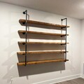 Pipe Fitting Tiered Shelving Unit - With Wood - Custom Lengths and Wood Colours