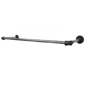 Silver & Black INDUSTRIAL WALL MOUNTED Clothes Rail - Vintage Style - Made from Industrial Pipe Fittings!