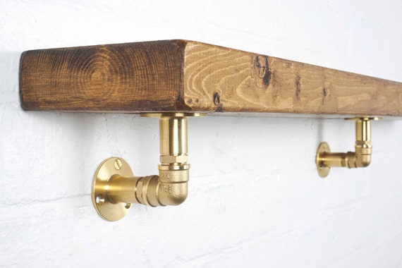 Buy Industrial Brass Pipe Shelf Bracket Holder Elbow Style pair Online in  India 