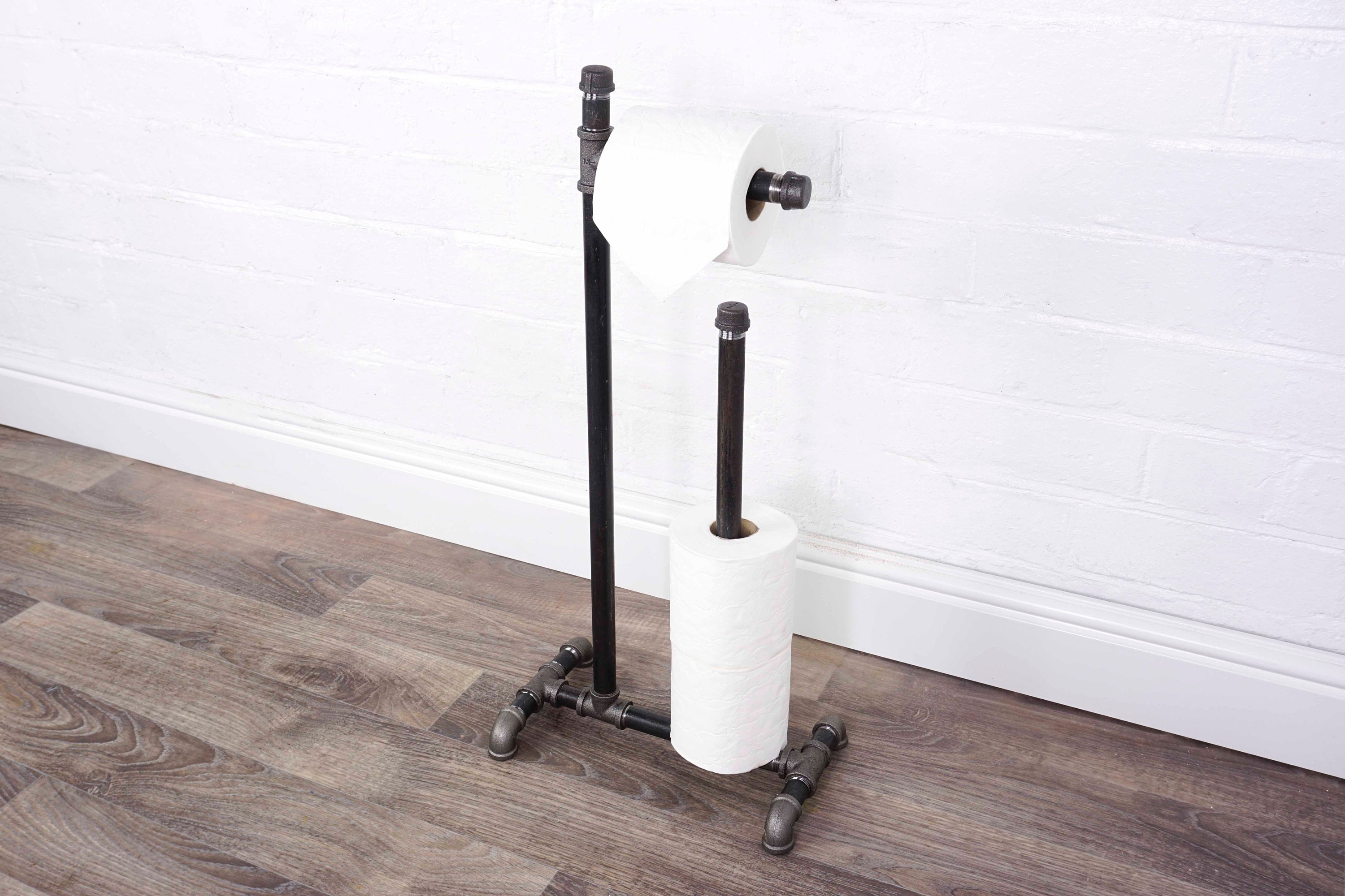 Floor Stand Toilet Paper Holder, Pipe Toilet Paper Holder Stand