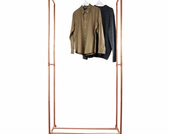 Freestanding Full Height Clothes Rail | Industrial Copper Pipe Style