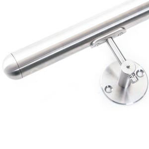 Handrail Stainless Steel Dome Ends Upgraded Bracket Premium Rail Stair Rail Bannister Stairs Hallway Grabrail