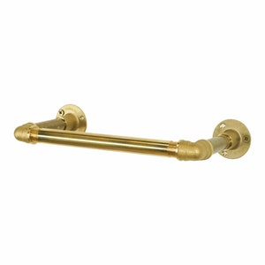 Solid Brass Towel Rail | Vintage Look, Industrial Pipe Fittings | Choose From Elbow & T-Nut Style!