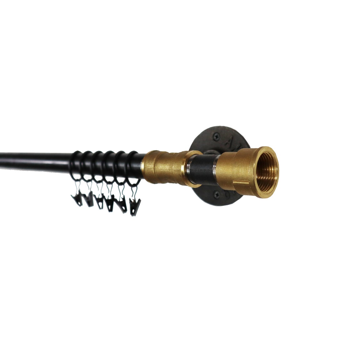 Industrial Curtain Pole, Finial Style Curtain Rail Made From Raw Steel