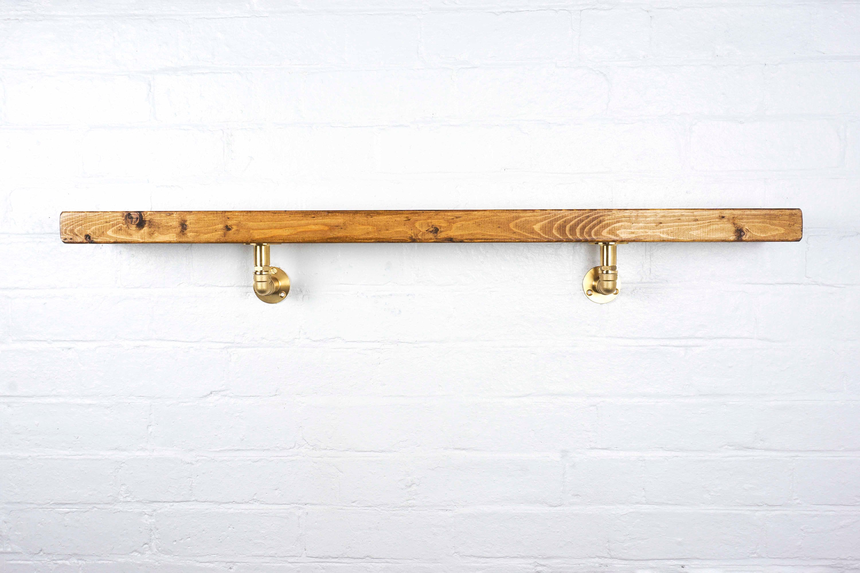 Industrial Brass Pipe Shelf Bracket Holder Elbow Style pair Etsy UK