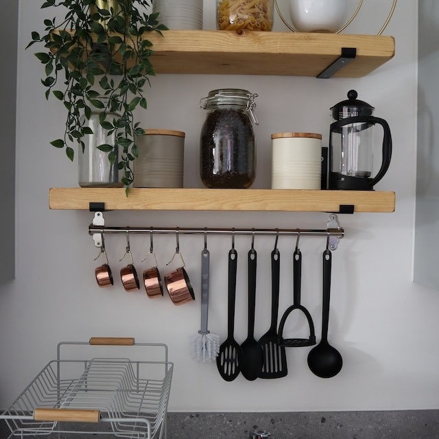 Powder Coated Black Steel Shelf Brackets To Fit Any Size Shelving Board, Metal Shelf Bracket, Industrial Brackets, Custom Shelving (Pair)