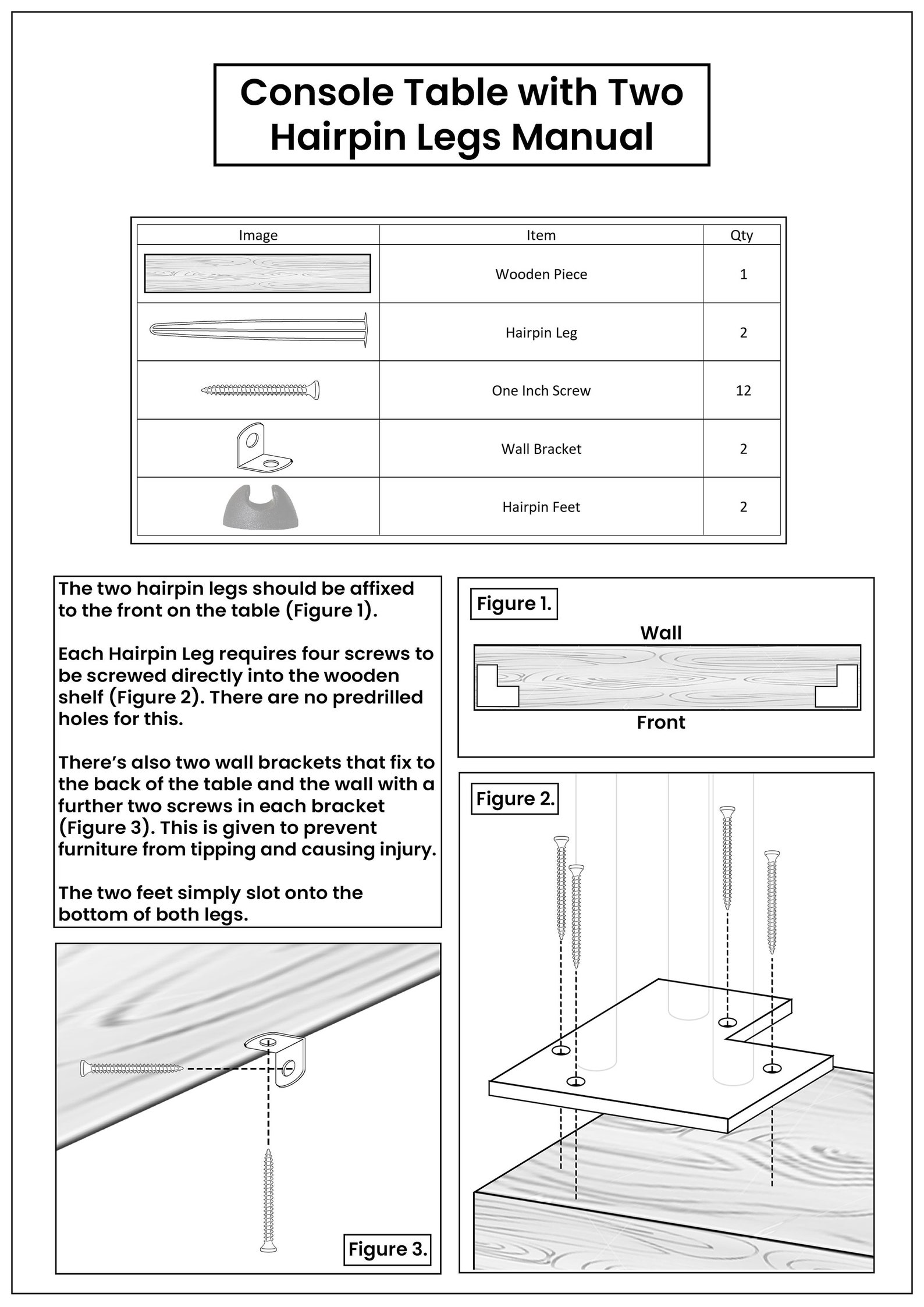 RUSTIC Console Table SLIMLINE With Hair Pin Legs Reclaimed Etsy
