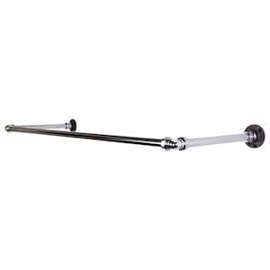 Industrial Chrome Pipe Elbow Clothes Rail - Custom Sizes - Heavy Duty