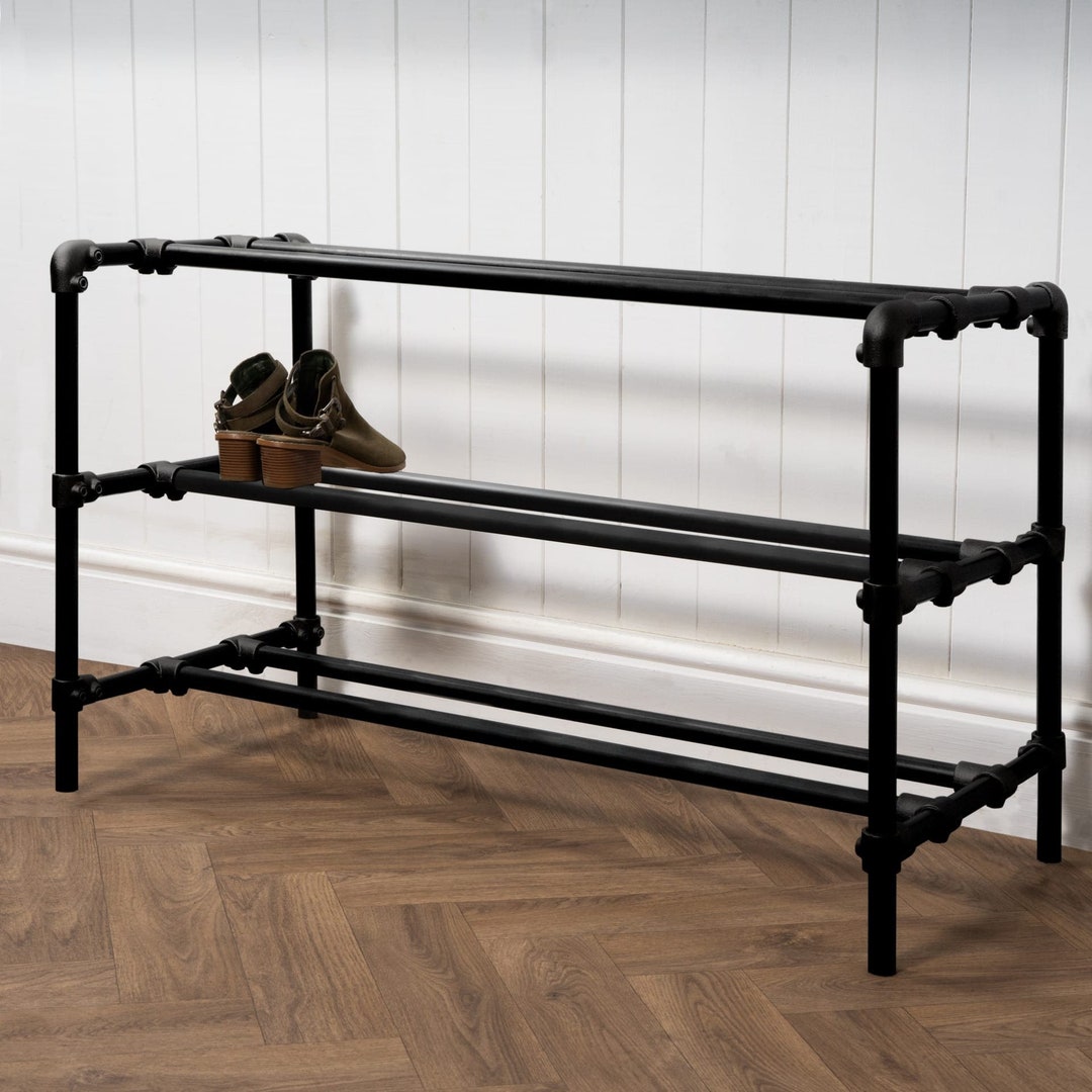 Shoe Key Rack Three-tiered Shoe Rack | Powder Coated Key Clamp Pipe Style - Etsy