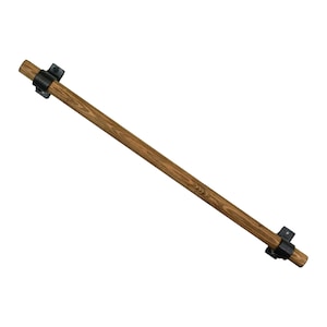 Wooden Stair Hand Rail / Bannister With Brackets Made Using Industrial Black Key Clamp Fittings - Vintage, Modern Rail