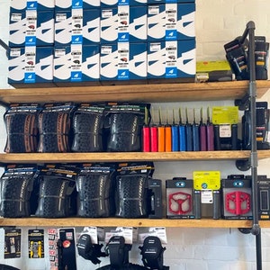 Pipe Fitting Tiered Shelving Unit - Height and Length Customisable - Industrial Shelving Unit for Wall - Reclaimed Solid Wooden Shelves
