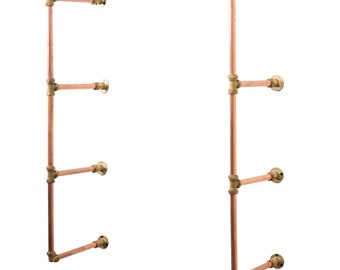 Tiered Shelving Unit Without Shelves | Copper Pipe and Brass Style