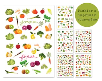 Calendario de Frutas y Verduras - Archivo para descargar e imprimir