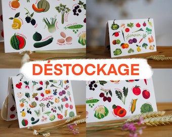 Calendario de frutas y verduras francesas de temporada de liquidación