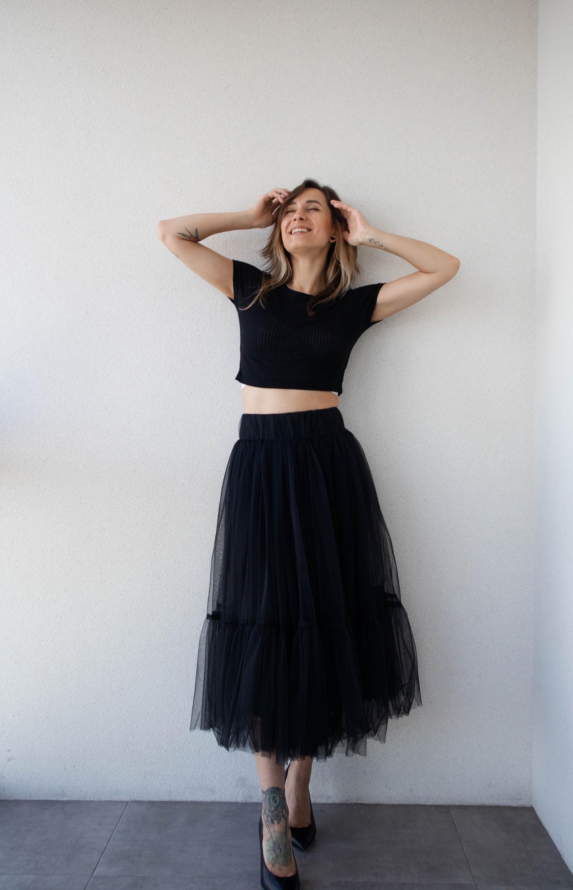 knee length dresses for ladies Timeless Noir Tulle Dress Teuta Matoshi