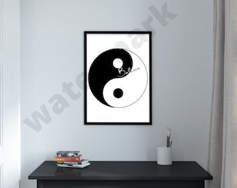 Yin Yang Balance Digital Print