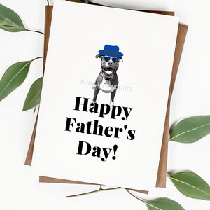 Instant Download Digital File | Pitbull Greeting Card | Happy Father&#39;s Day Card | Pet Lover Greeting Card | Card from the Dog