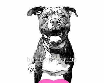 Téléchargement instantané de fichiers numériques | | de cartes de Saint-Valentin Pitbull Carte de Saint-Valentin pour chien| | de cartes de vœux 5x7 | de cartes de vœux sucrées Carte d’amoureux des animaux de compagnie