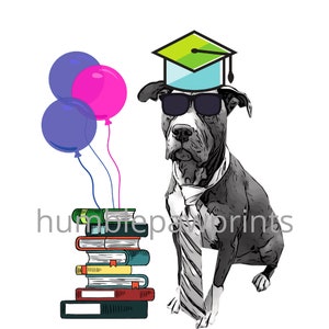 Téléchargement instantané Digital File (en anglais seulement) Pitbull Dog ArtworkMD Carte de vœux de remise des diplômes (fr) Carte de graduation d’amoureux d’animal familier (fr) Happy Graduation (fr)