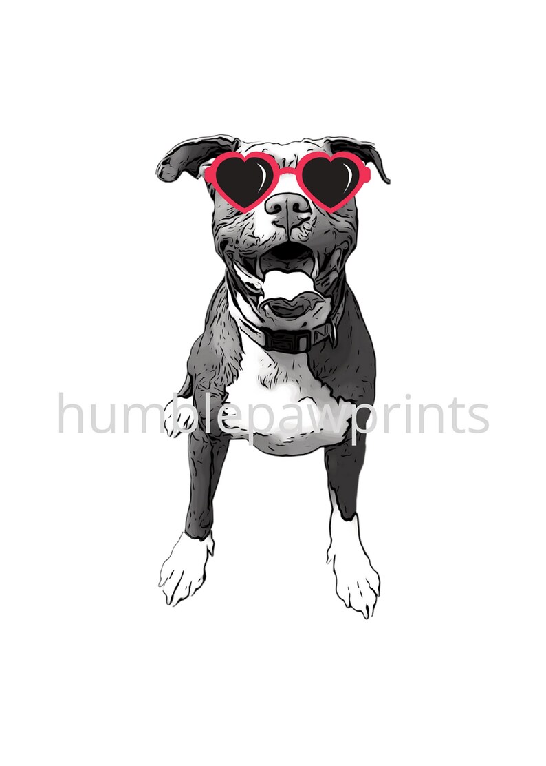 Instant Download Digital File Pitbull Valentine Card Dog Valentine's Day Card Funny Dog Card Sweet Greeting Card Pet Lover Card image 2