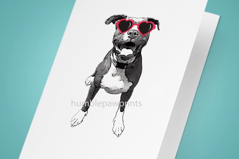 Instant Download Digital File Pitbull Valentine Card Dog Valentine's Day Card Funny Dog Card Sweet Greeting Card Pet Lover Card image 4