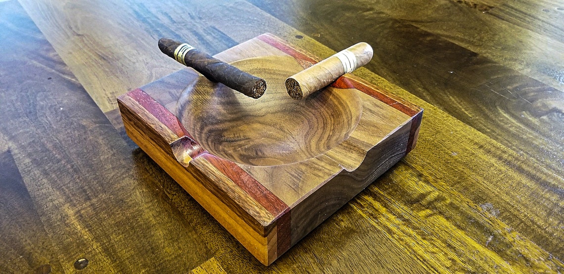 EXOTIC WOOD ASHTRAY, Handmade Cigar Ashtray, Unique Wood Ashtray Etsy