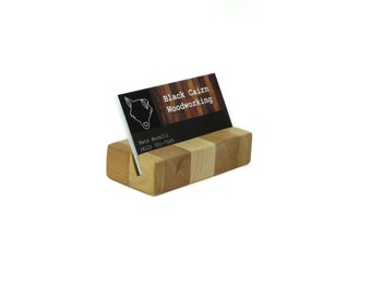 Wooden business card holder