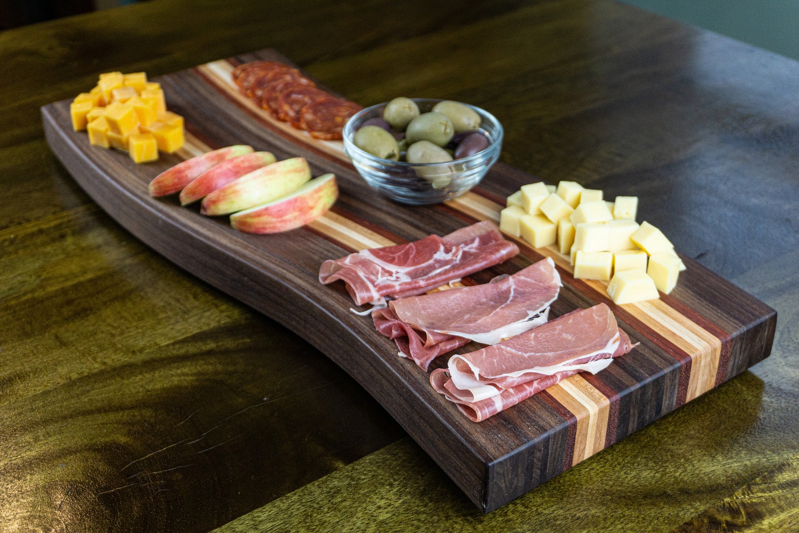 Bacon Shaped Wood Charcuterie Cutting Board Serving Board Etsy