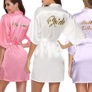 Personalised Wedding Robes for Bride, Bridesmaid, Maid of Honor, Mother of the Bride, Mother of the Groom . Wedding Bridal Party Wear. image 1