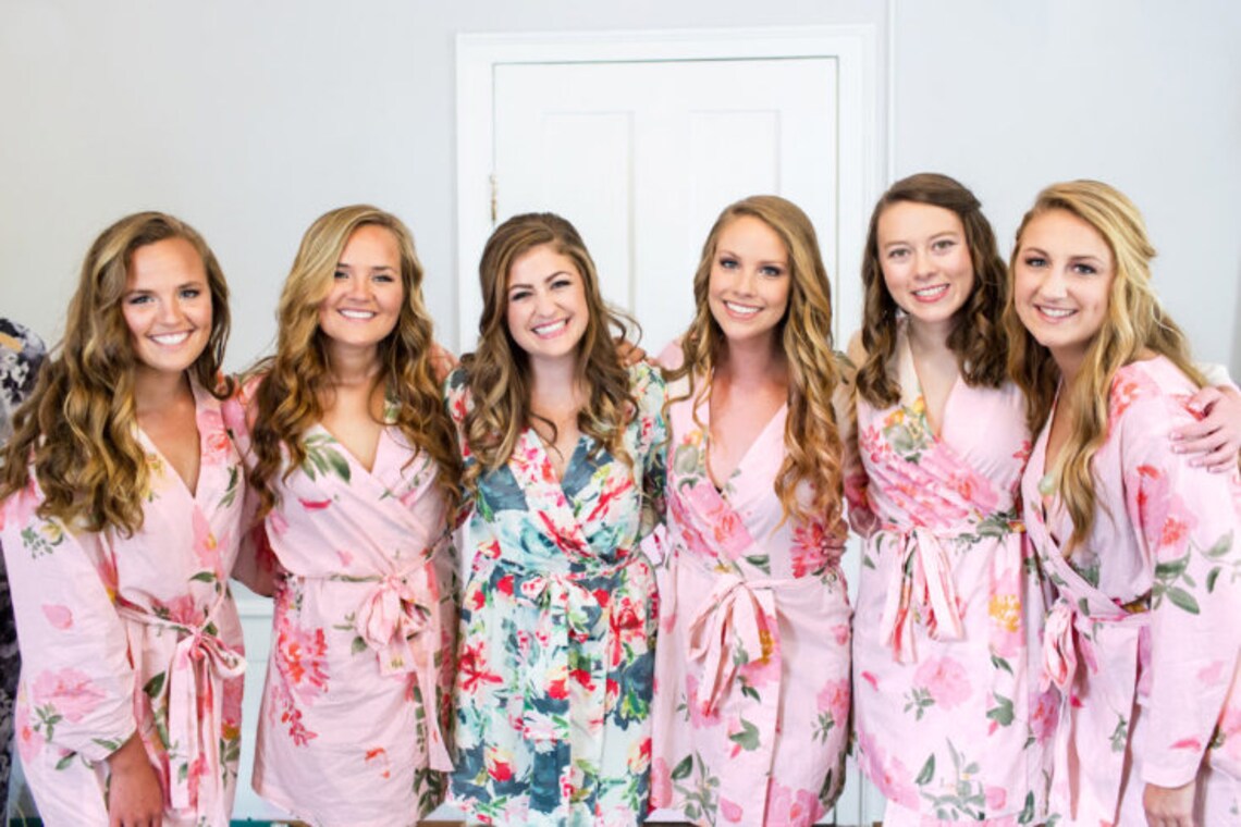 Personalised Bride Bridesmaid Floral Robes. Wedding Bridal Etsy Australia