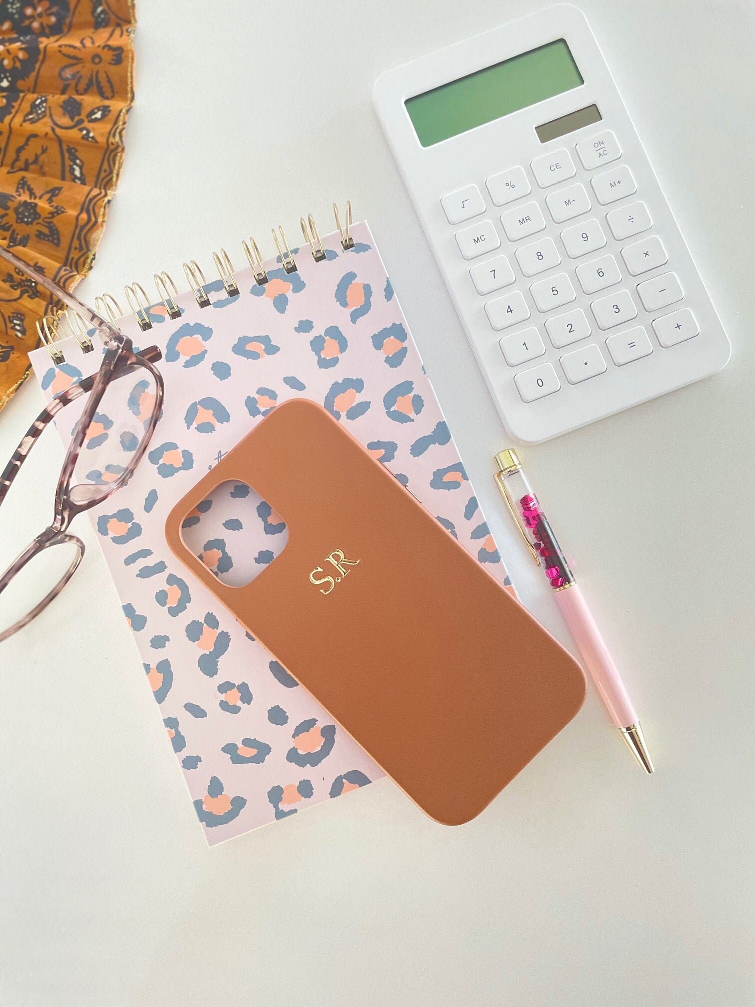 Personalised Leather iPhone case. Custom Monogram with | Etsy