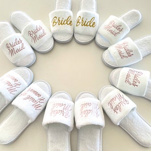Personalised Slippers – Custom Printed – Bride – Bridesmaid Name or Intials, Wedding, Hens, Party or Pamper Day. Deluxe Sole