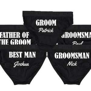 Groom Briefs, Groomsman Briefs, Best Man Briefs, Custom Personalised Wedding Day Underwear, Gift ideas, Anniversary, Bucks. Hipster