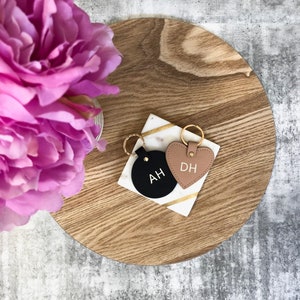 Personalised Leather Keyring.  Monogram your initials.  Embossed goods. Keychain. Perfect gift Custom Made