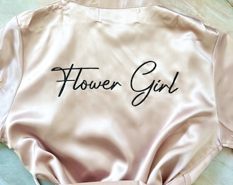 Childrens Personalised Robes for Flower Girls or Bridal Team. Wedding Bridal Party Wear. NEXT DAY DISPATCH White, Pink, Blue, Champagne