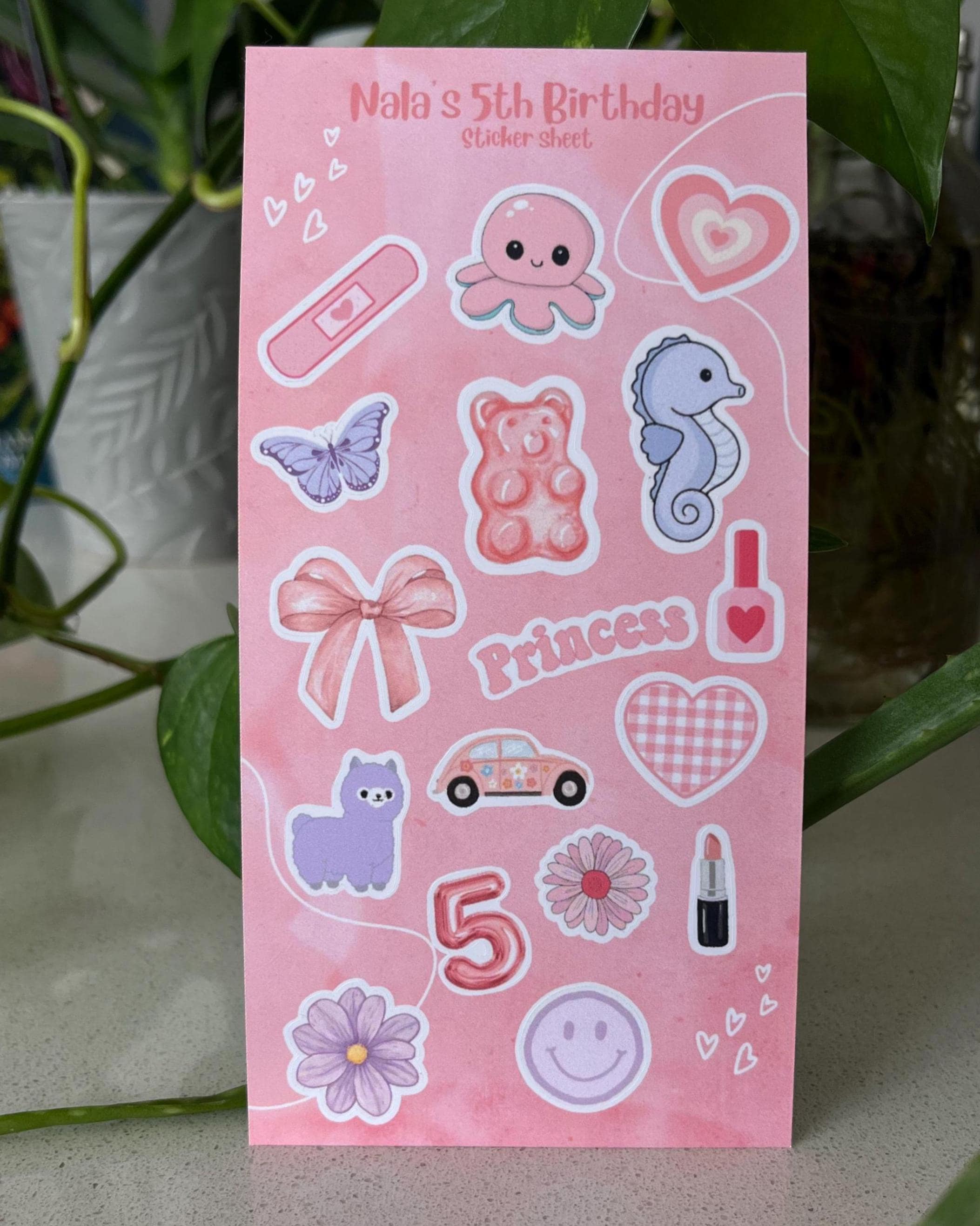 Custom Birthday Sticker Sheet | Personalized Party Favours | Kids ...