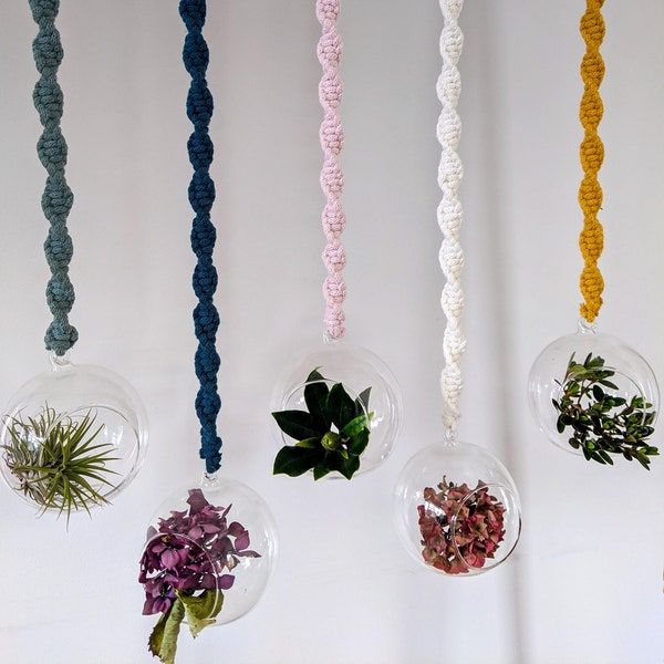 Macrame Glass Ball Hanger Etsy