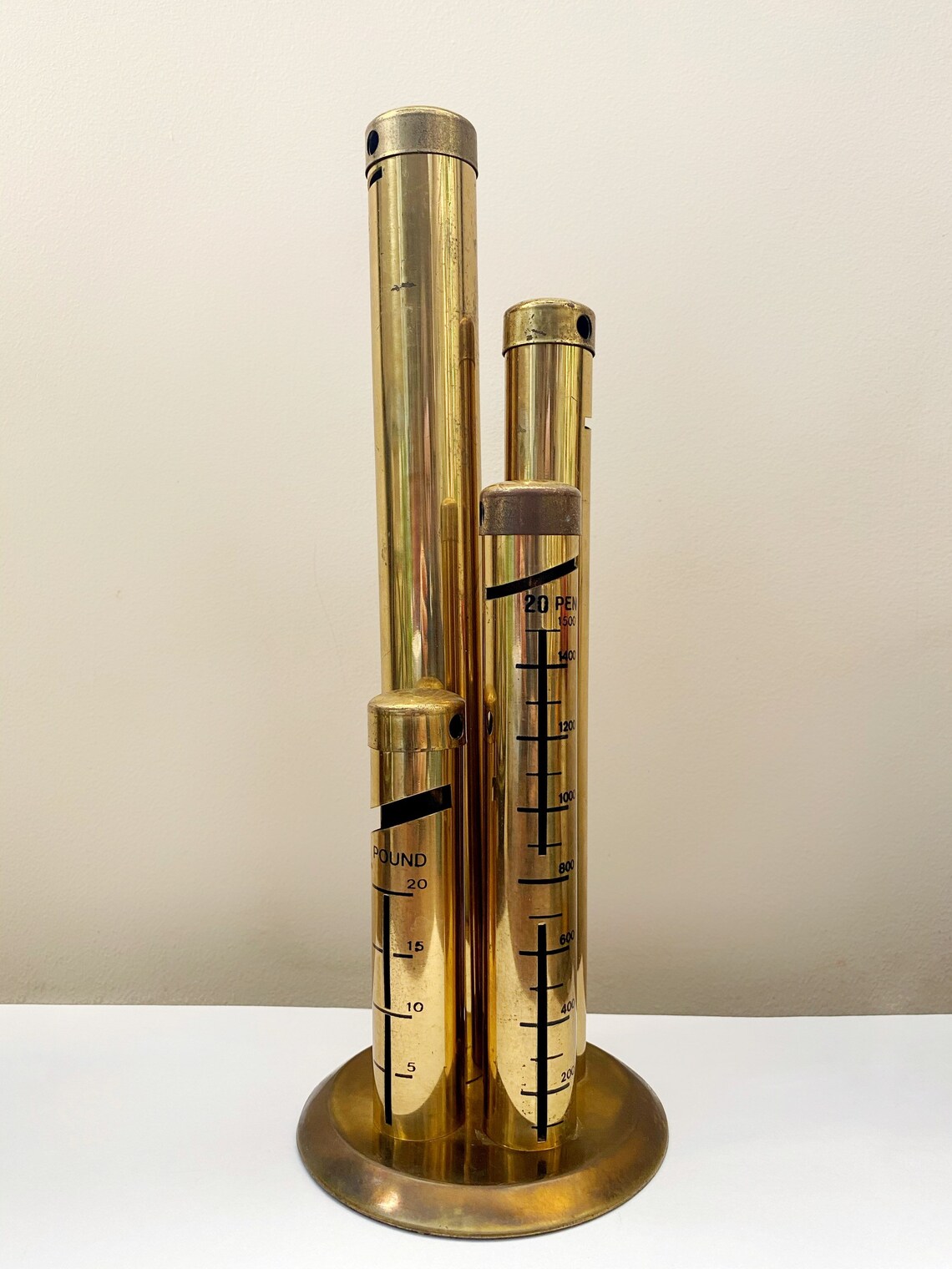 Vintage Gold Tone Metal Coin Bank Tube Coin Tower Gold Piggy Etsy