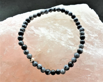 Snowflake Obsidian Mini Bracelet